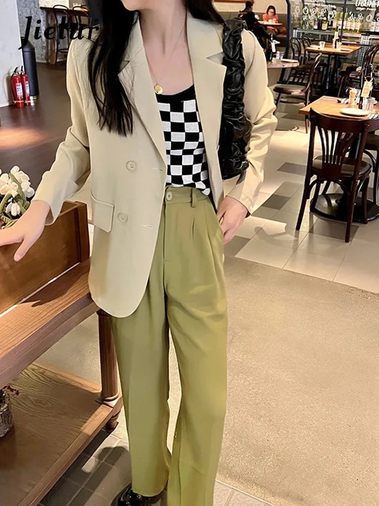 Metaversmall Spring Fashion Casual Women Blazers Summer Korean Suit Jacket Female Loose Sun-protective Office Lady Black Coat