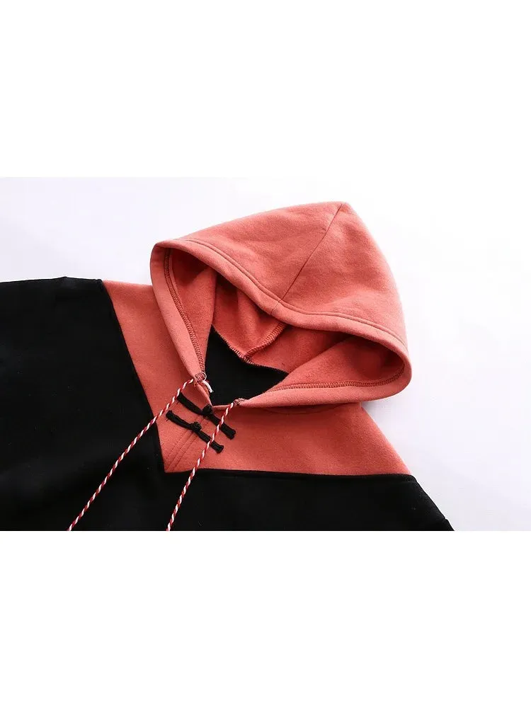 Metaversmall Women Hoodies Fleece Thick Cute Fox Embroidery Winter Autumn  Pullovers Jumpers Japanese Hooded