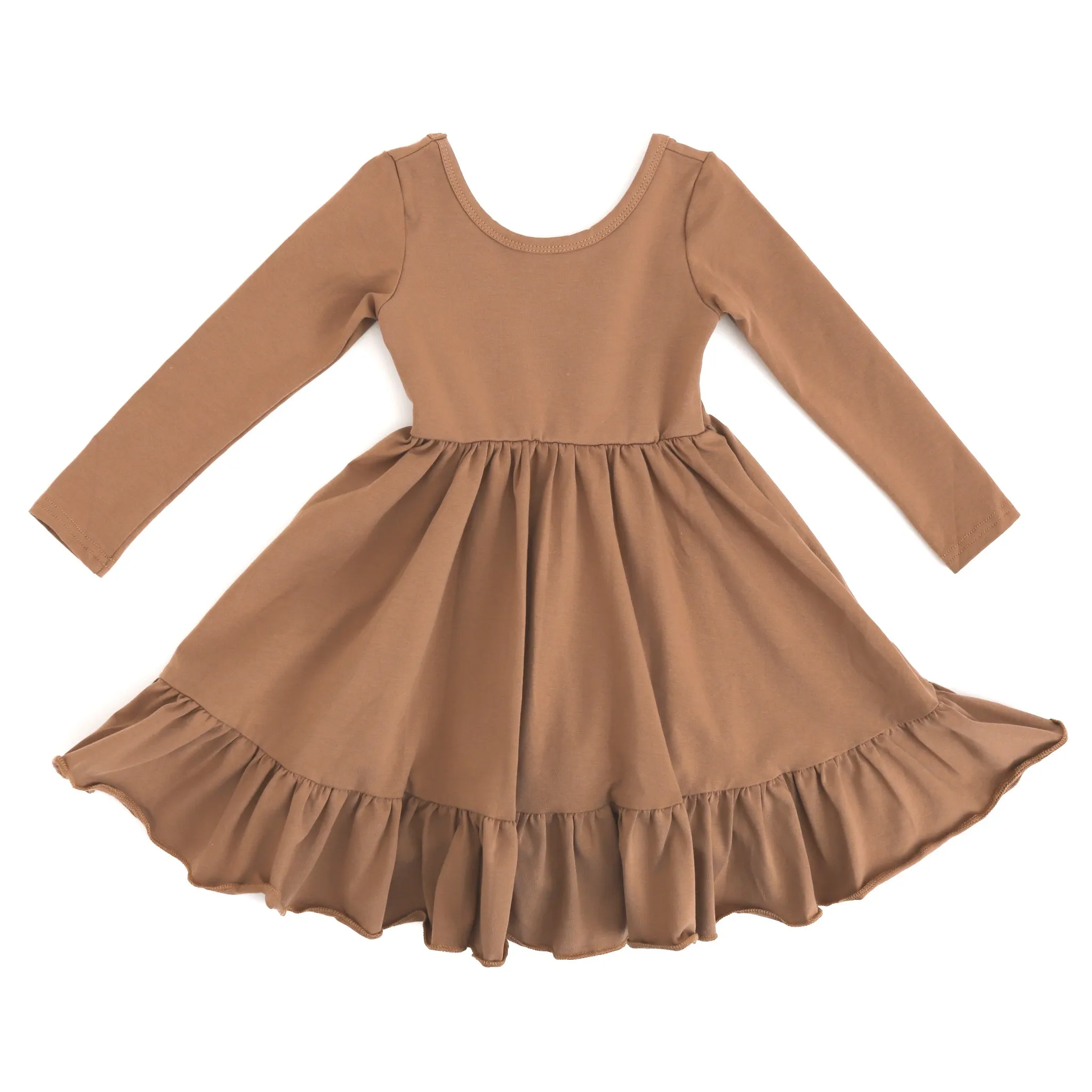 Mocha Long Sleeve Charm Dress