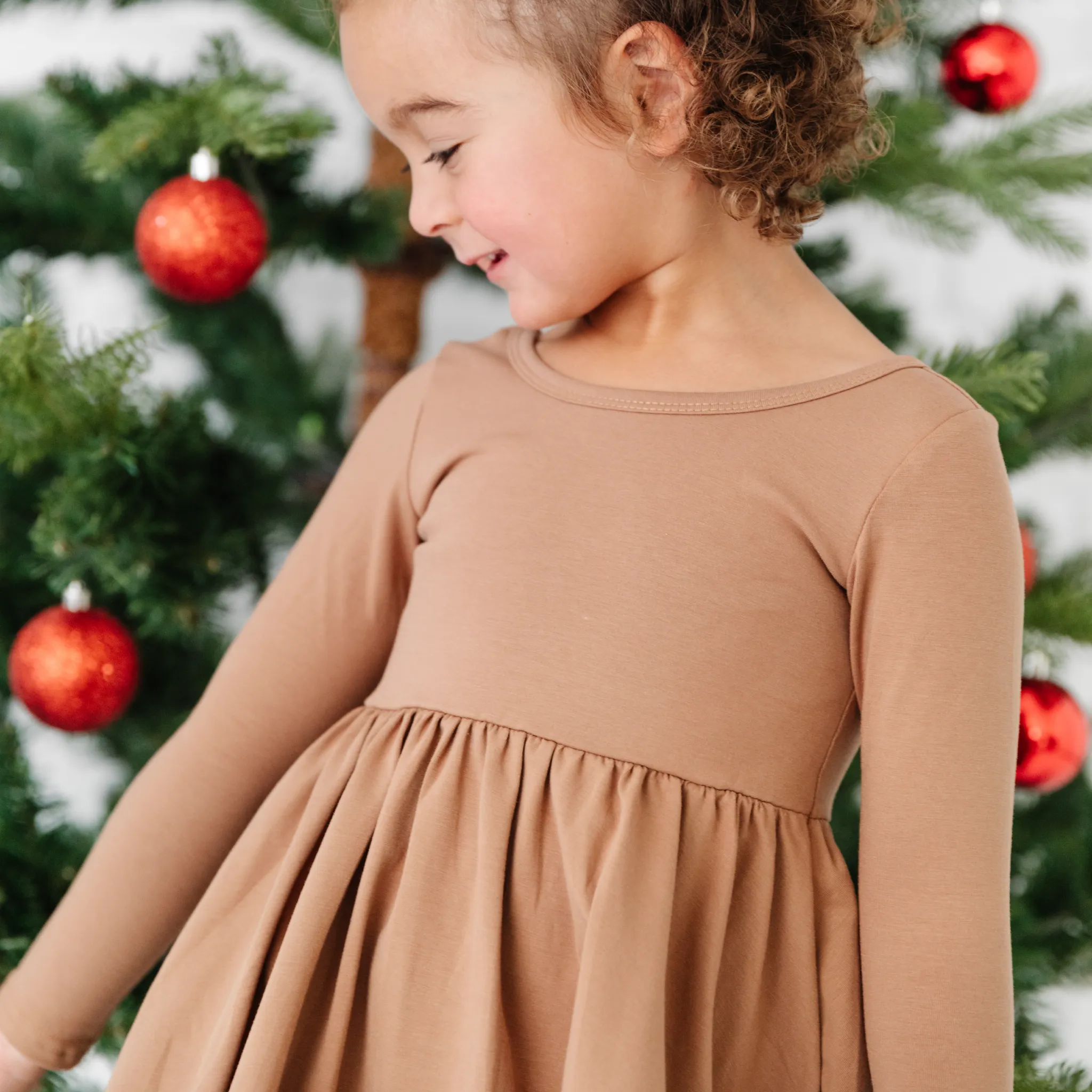 Mocha Long Sleeve Charm Dress