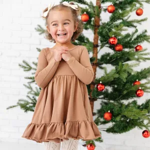 Mocha Long Sleeve Charm Dress