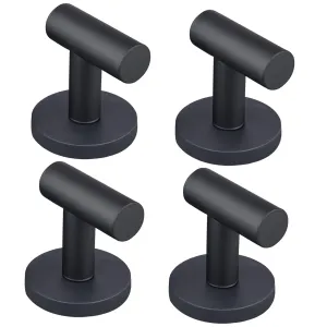 MUTUACTOR Storage Hook, 4 Packs Heavy Duty Magnetic Hooks with Rubber Coating, Stainless Steel, for Hanging Coats, Hats, Bags, Keychains on Kitchen, Garage, Classroom, Bathroom etc.