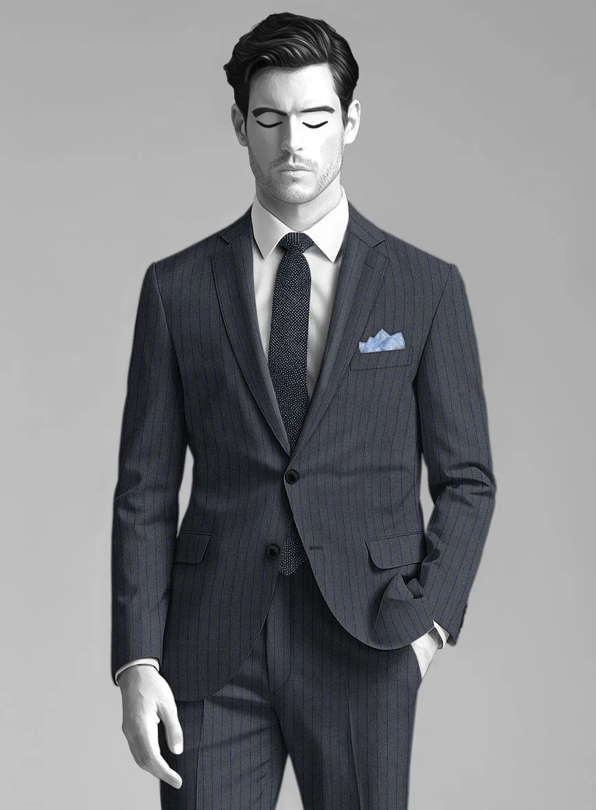 Napolean Calipso Stripe Blue Wool Suit