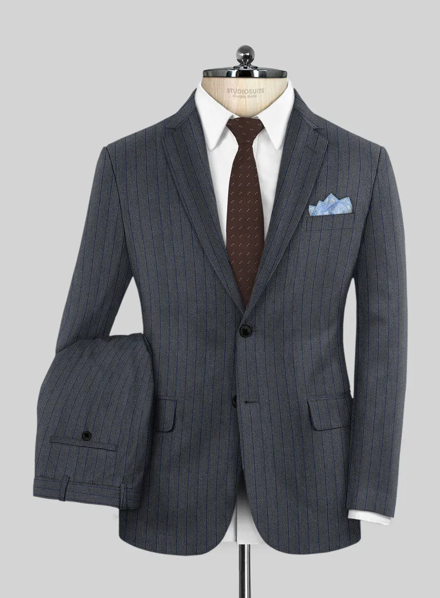 Napolean Calipso Stripe Blue Wool Suit