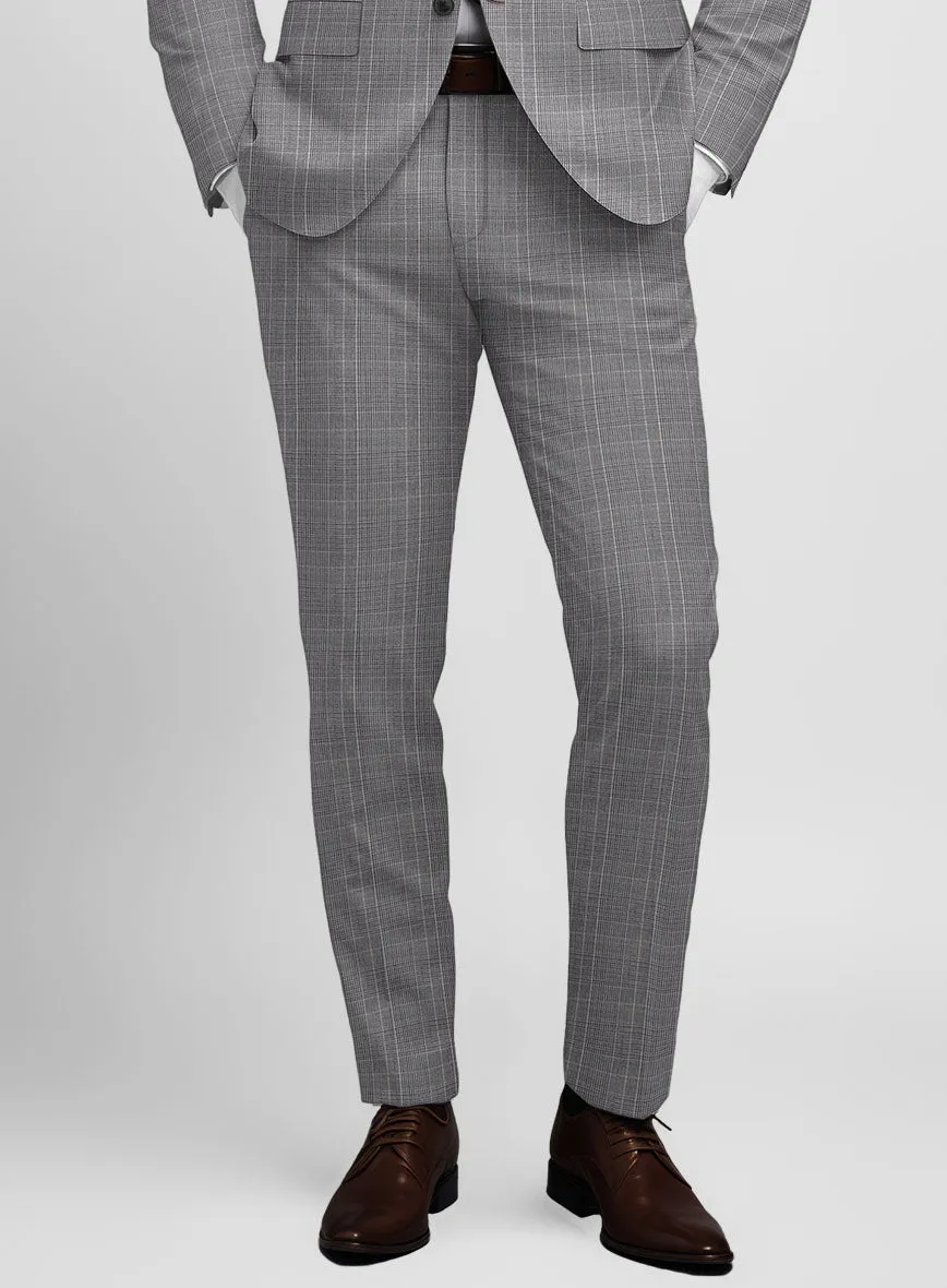 Napolean Canzo Glen Gray Blue Wool Suit