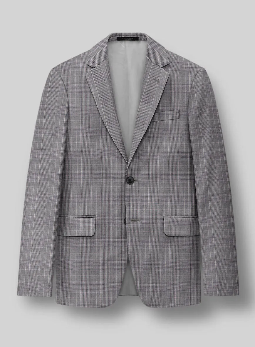 Napolean Canzo Glen Gray Blue Wool Suit