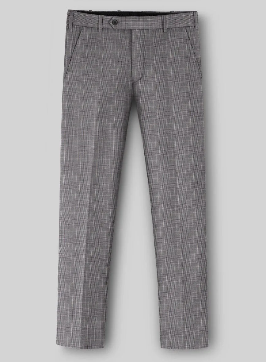 Napolean Canzo Glen Gray Blue Wool Suit