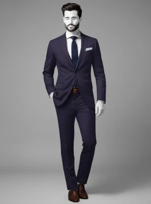 Napolean Eggplant Wool Suit