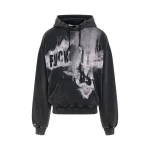 Oversized Mark Flood Graphic Hoodie in Black