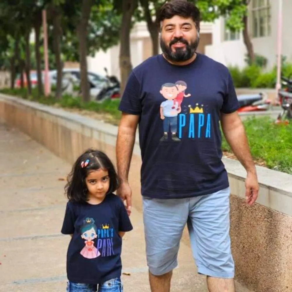 Papa and Papa's Pari Twinning T-Shirts for Father & Daughter