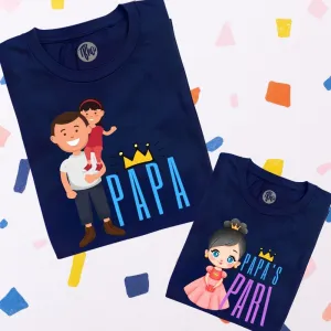 Papa and Papa's Pari Twinning T-Shirts for Father & Daughter