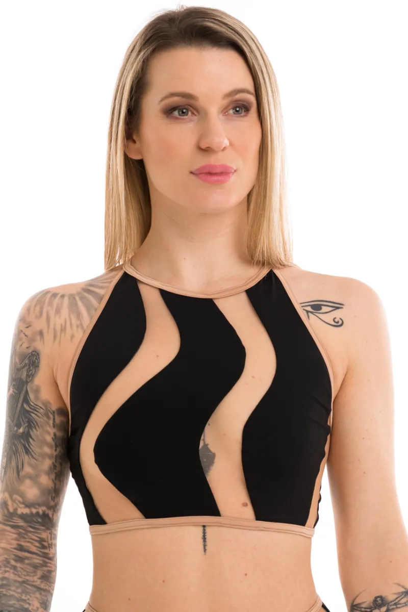 Poledancerka Rays Top - Black