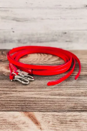 Red Leather Split Reins