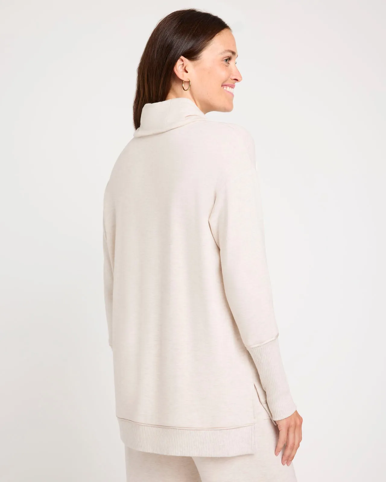 Soft Fleece Plush Cowl Neck Pullover