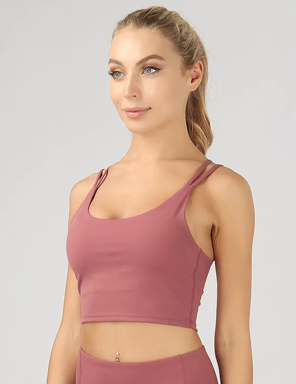 Split Shoulder Strap Crop Top -online exclusive