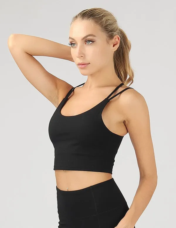 Split Shoulder Strap Crop Top -online exclusive