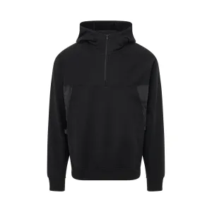 Stretch Terry Zip Hoodie in Black