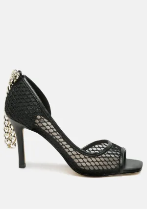 Sugar Stick Jewel Mesh Stiletto Sandals