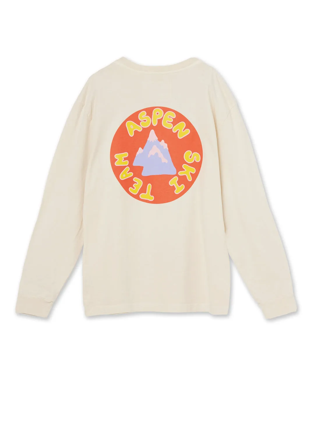 The Haas Brothers Ski Team Adult Unisex Long Sleeve Tee in Cream