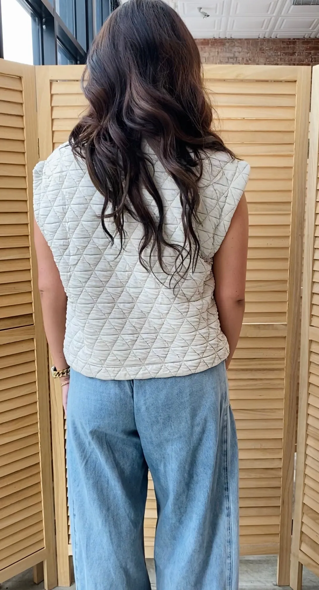 The Quinn Quilted Vest | Oatmeal