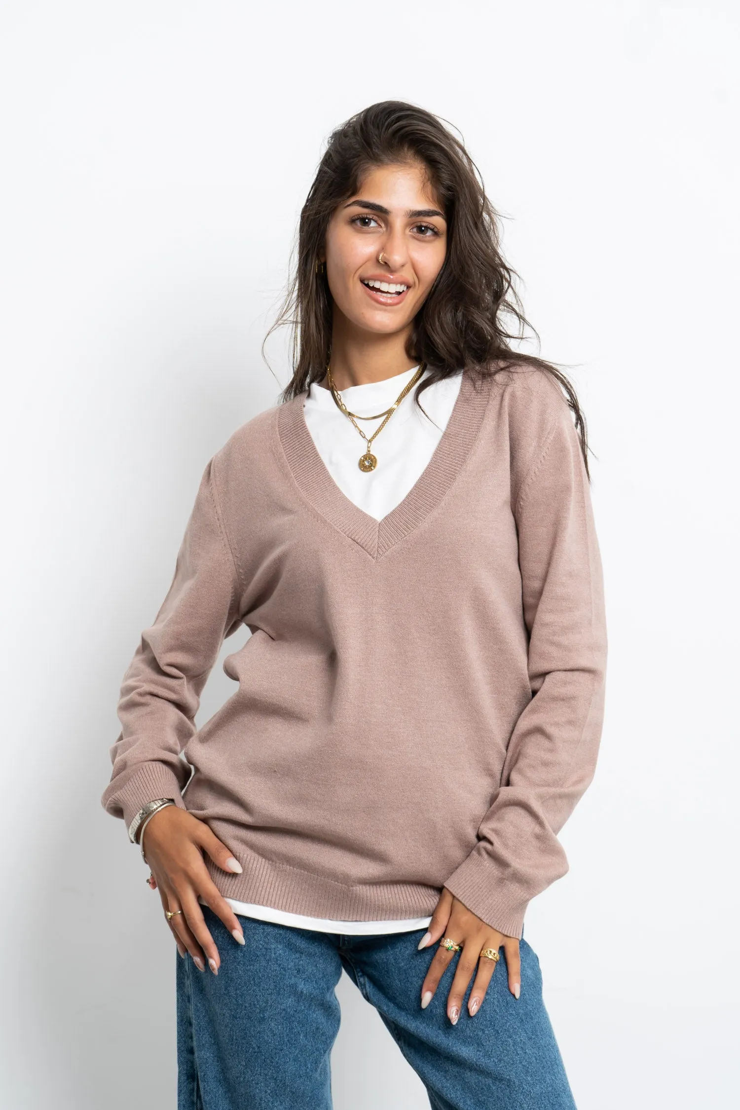 V Neck Knitted Pullover - Mitcha Label