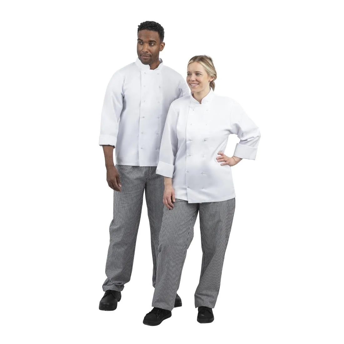 Whites Unisex Vegas Chefs Trousers Black and White Check XL - DL712-XL