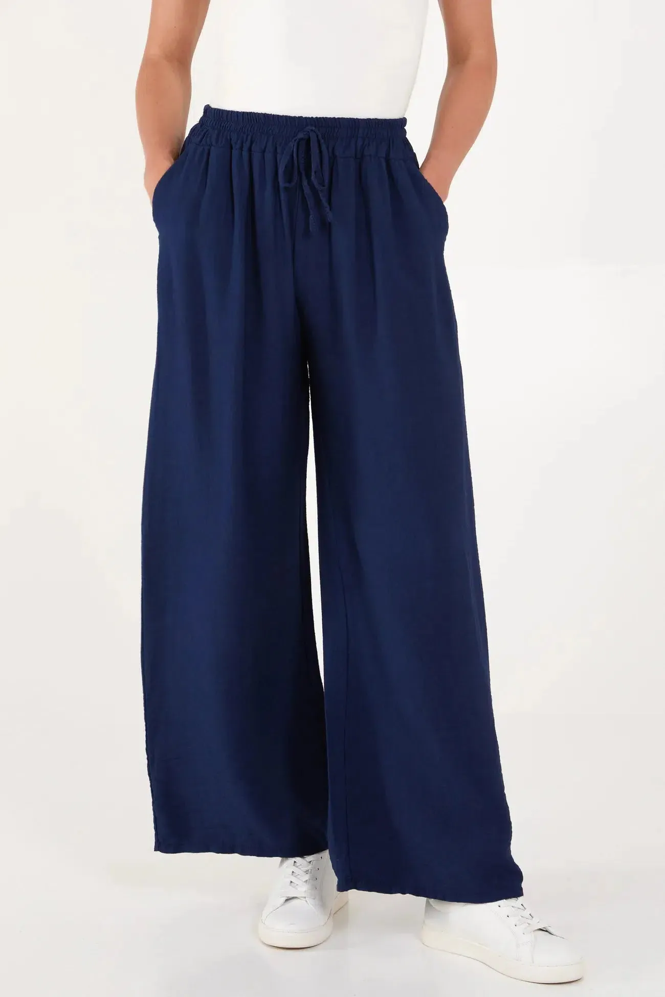 Wide Leg Drawstring Trousers