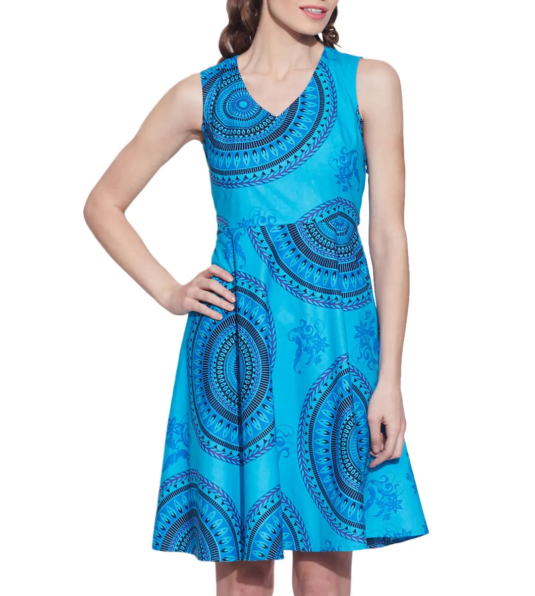 Women Apparels Cotton Printed Dress,Machine Washable,W-CPD40-1603,Size-40 Inch