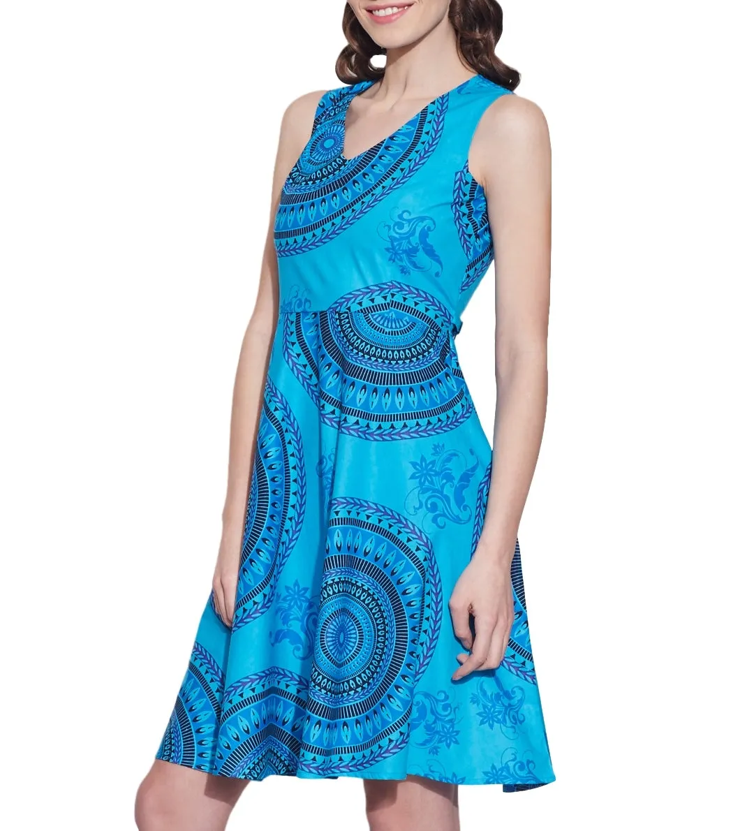 Women Apparels Cotton Printed Dress,Machine Washable,W-CPD40-1603,Size-40 Inch