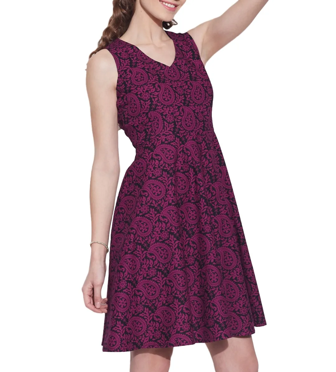 Women Apparels Cotton Printed Dress,Machine Washable,W-CPD46-1612, Size-46 Inch