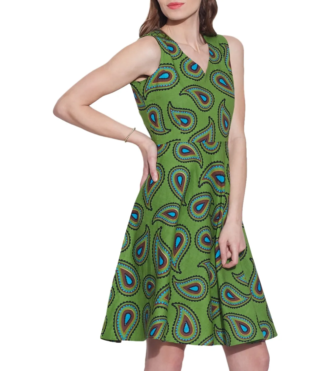 Women's Apparel Cotton Printed Dress,Machine Washable,W-CPD44-1623, Size-44 Inch