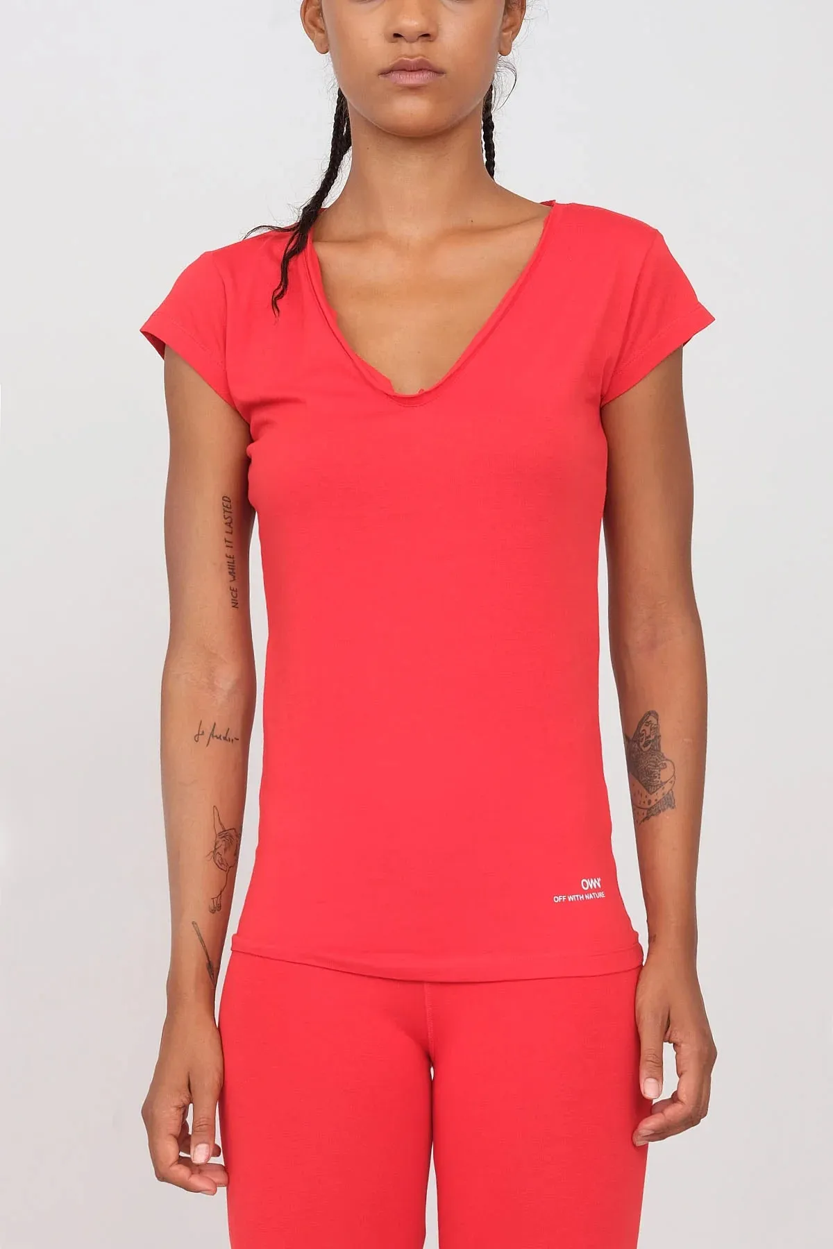 Women's Soft V-Neck T-Shirt Red