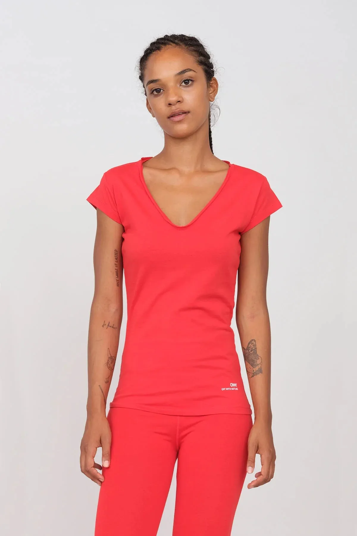 Women's Soft V-Neck T-Shirt Red