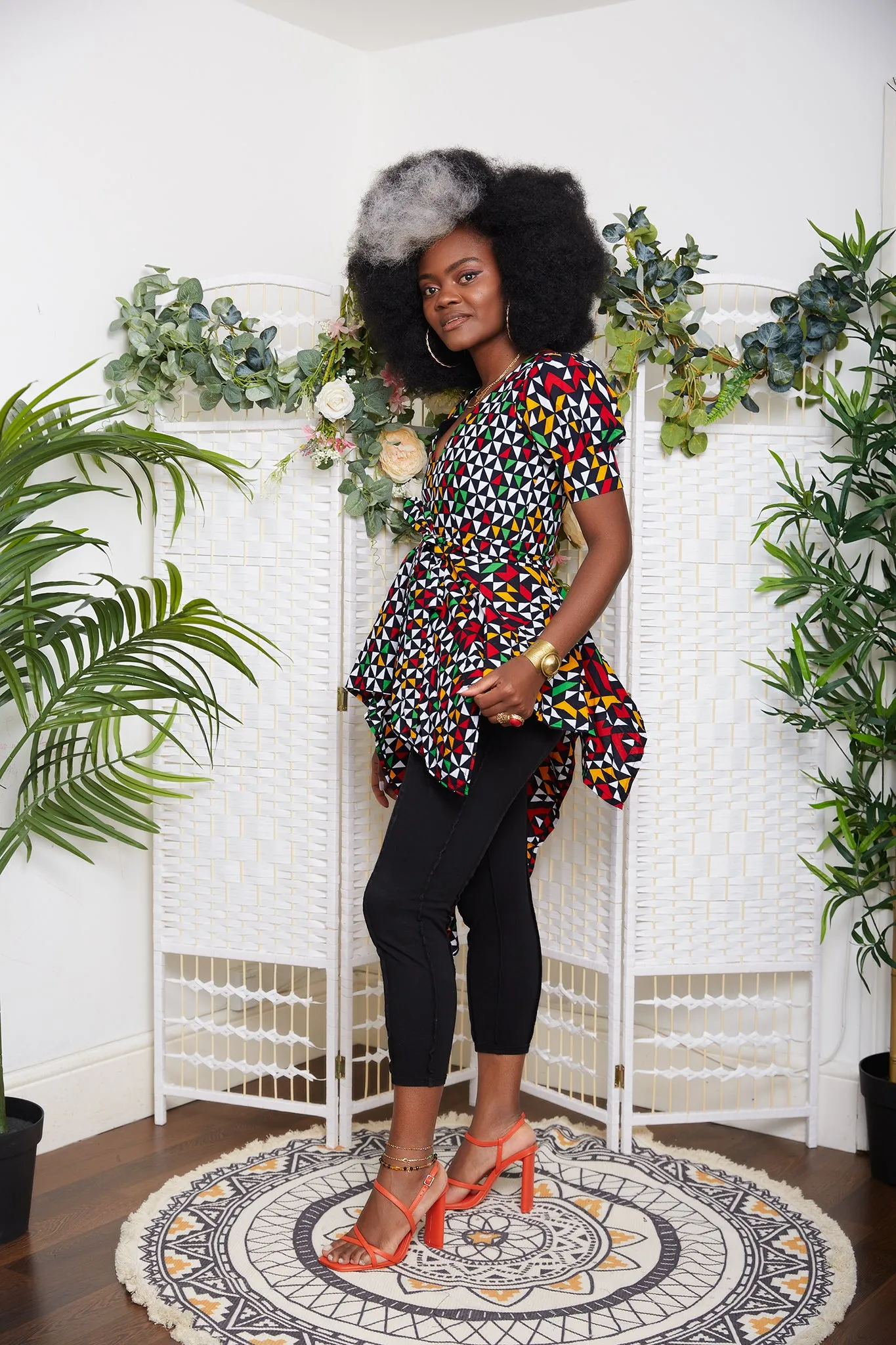 Zuriel Abina African Print Asymmetric Blouse/Top